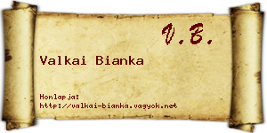 Valkai Bianka névjegykártya